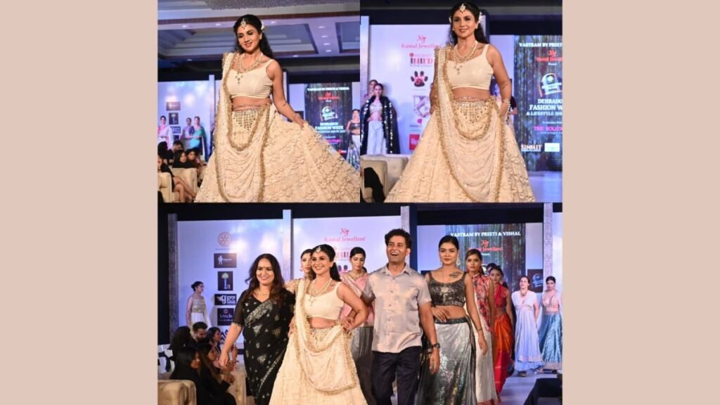Chandni Devgan as showstopper for Vastram at Dehradun Fashion Week & Lifestyle Show 2023